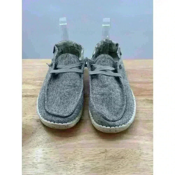 Heydude Women's Wendy‎ Slip On Sneaker L Linen Iron Gray Size 10 - Picture 1 of 9
